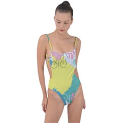 Plants Leaves Border Frame Tie Strap One Piece Swimsuit by Ravend