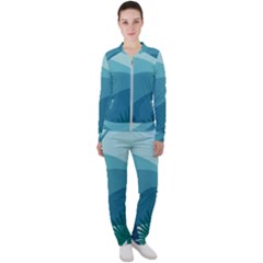 Palm Leaves Waves Mountains Hills Casual Jacket And Pants Set by Ravend