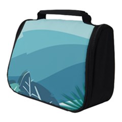 Palm Leaves Waves Mountains Hills Full Print Travel Pouch (small) by Ravend