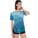 Palm Leaves Waves Mountains Hills Perpetual Short Sleeve T-Shirt View1