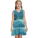 Palm Leaves Waves Mountains Hills Kids  Sleeveless Tiered Mini Dress View1