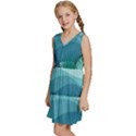 Palm Leaves Waves Mountains Hills Kids  Sleeveless Tiered Mini Dress View2