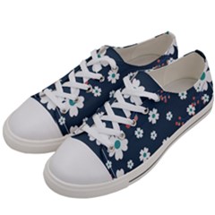 Floral Digital Paper Background Women s Low Top Canvas Sneakers by Ravend