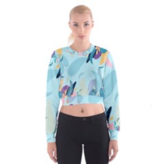 Illustration Leaves Leaf Nature Background Plant Cropped Sweatshirt by Ravend