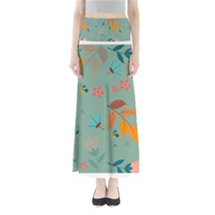 Background Flower Plant Leaves Full Length Maxi Skirt by Ravend