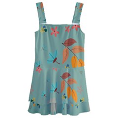 Background Flower Plant Leaves Kids  Layered Skirt Swimsuit by Ravend