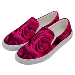 Water Rose Pink Background Flower Men s Canvas Slip Ons by Ravend