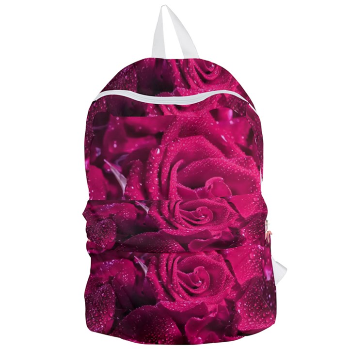 Water Rose Pink Background Flower Foldable Lightweight Backpack