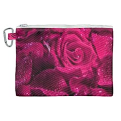 Water Rose Pink Background Flower Canvas Cosmetic Bag (xl) by Ravend