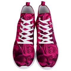 Water Rose Pink Background Flower Men s Lightweight High Top Sneakers by Ravend