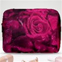 Water Rose Pink Background Flower Make Up Pouch (Large) View1