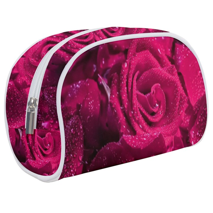 Water Rose Pink Background Flower Make Up Case (Medium)