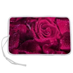 Water Rose Pink Background Flower Pen Storage Case (s) by Ravend