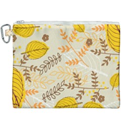 Leaves Flowers Background Wallpaper Canvas Cosmetic Bag (xxxl) by Ravend