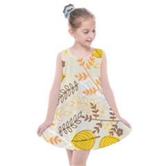 Leaves Flowers Background Wallpaper Kids  Summer Dress by Ravend