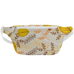 Leaves Flowers Background Wallpaper Waist Bag  by Ravend