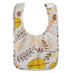 Leaves Flowers Background Wallpaper Baby Bib by Ravend