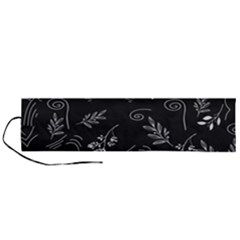 Leaves Doodle Digital Paper Foliage Roll Up Canvas Pencil Holder (l) by Ravend