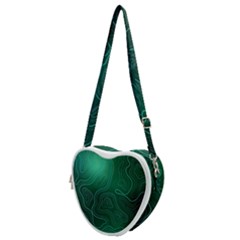 Green Line Shape Stripe Corolla Heart Shoulder Bag by Ravend