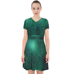 Green Line Shape Stripe Corolla Adorable In Chiffon Dress by Ravend