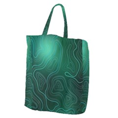 Green Line Shape Stripe Corolla Giant Grocery Tote by Ravend