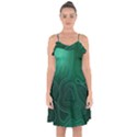 Green Line Shape Stripe Corolla Ruffle Detail Chiffon Dress View1