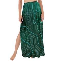 Green Line Shape Stripe Corolla Maxi Chiffon Tie-up Sarong by Ravend