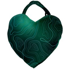 Green Line Shape Stripe Corolla Giant Heart Shaped Tote by Ravend