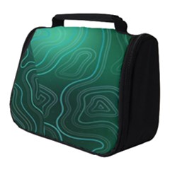 Green Line Shape Stripe Corolla Full Print Travel Pouch (small) by Ravend