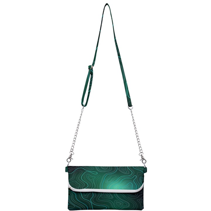 Green Line Shape Stripe Corolla Mini Crossbody Handbag