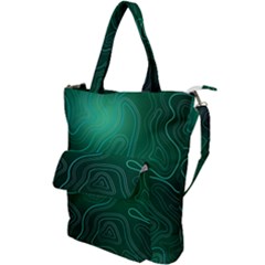 Green Line Shape Stripe Corolla Shoulder Tote Bag by Ravend