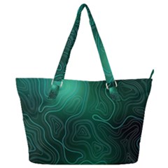 Green Line Shape Stripe Corolla Full Print Shoulder Bag by Ravend