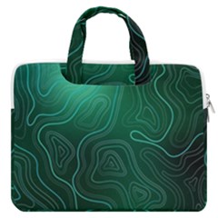 Green Line Shape Stripe Corolla Macbook Pro 13  Double Pocket Laptop Bag by Ravend