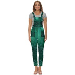 Green Line Shape Stripe Corolla Women s Pinafore Overalls Jumpsuit by Ravend