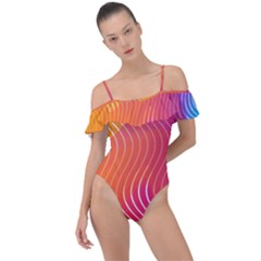 Brochure Flyer Poster Music Frill Detail One Piece Swimsuit by Ravend