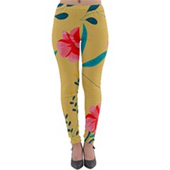 Nature Floral Flower Petal Leaves Leaf Plant Lightweight Velour Leggings by Ravend