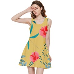 Nature Floral Flower Petal Leaves Leaf Plant Inside Out Racerback Dress by Ravend