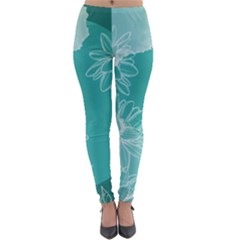 Flower Floral Design Background Lightweight Velour Leggings by Ravend