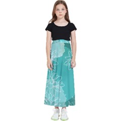 Flower Floral Design Background Kids  Flared Maxi Skirt by Ravend