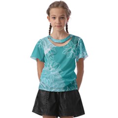 Flower Floral Design Background Kids  Front Cut Tee by Ravend