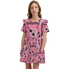 Connection Get Connected Technology Kids  Frilly Sleeves Pocket Dress by Ravend