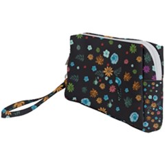 Floral Flower Leaves Background Floral Wristlet Pouch Bag (small) by Ravend