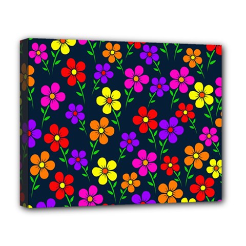 Background Flower Floral Bloom Deluxe Canvas 20  X 16  (stretched) by Ravend