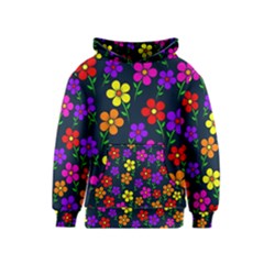 Background Flower Floral Bloom Kids  Pullover Hoodie by Ravend