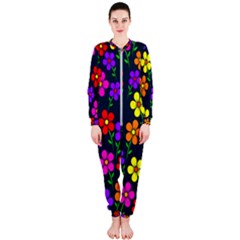 Background Flower Floral Bloom Onepiece Jumpsuit (ladies) by Ravend