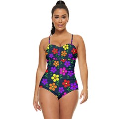 Background Flower Floral Bloom Retro Full Coverage Swimsuit by Ravend