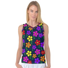 Background Flower Floral Bloom Women s Basketball Tank Top by Ravend