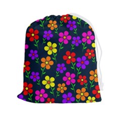 Background Flower Floral Bloom Drawstring Pouch (2xl) by Ravend