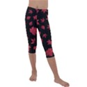 Red Autumn Leaves Autumn Forest Kids  Lightweight Velour Capri Leggings  View1