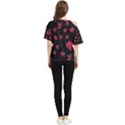 Red Autumn Leaves Autumn Forest One Shoulder Cut Out Tee View2